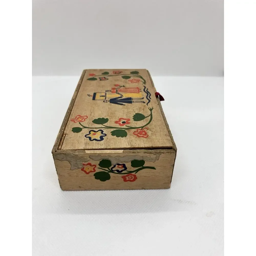 Old Spice Vanity Soap Cardboard Box Only Folkart Early American USA Made Vintage